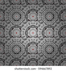 Islamic design. Vector white textile print. Seamless pattern oriental ornament. Vintage pattern on background with white elements. Floral tiles.