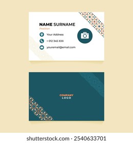 Islamic Diagonal Ornament Name Card Design for Business or Company