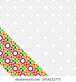 Islamic Diagonal Seamless Pattern with Stroke Combination