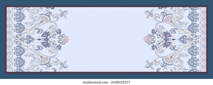 islamic digital silk scarf textile pattern design
