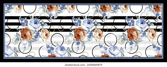 islamic digital silk scarf textile pattern design

