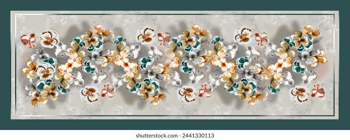islamic digital silk scarf textile pattern design
