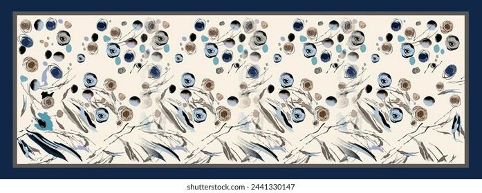 islamic digital silk scarf textile pattern design
