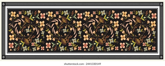 islamic digital silk scarf textile pattern design
