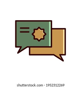 islamic discuss icon. line vector icon illustration. prayer message icon illustration vector