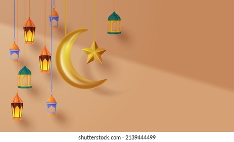 El fondo de la decoración islámica con adornos islámicos. Ilustración vectorial 3D