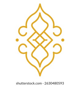 Islamic Divider Ornament with Gold Line Art