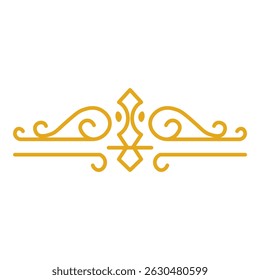 Islamic Divider Ornament with Gold Line Art
