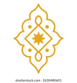Islamic Divider Ornament with Gold Line Art