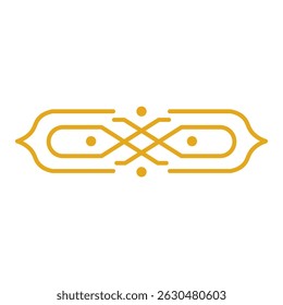 Islamic Divider Ornament with Gold Line Art