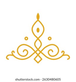 Islamic Divider Ornament with Gold Line Art