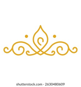 Islamic Divider Ornament with Gold Line Art