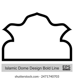 Islamic Dome Design Bold Line Outline Linear Black Stroke silhouettes Design pictogram symbol visual illustration