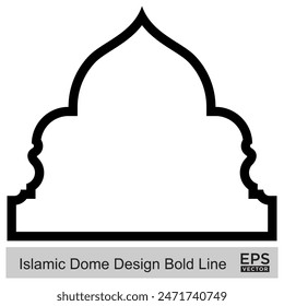 Islamic Dome Design Bold Line Outline Linear Black Stroke silhouettes Design pictogram symbol visual illustration