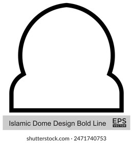 Islamic Dome Design Bold Line Outline Linear Black Stroke silhouettes Design pictogram symbol visual illustration