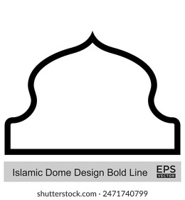 Islamic Dome Design Bold Line Outline Linear Black Stroke silhouettes Design pictogram symbol visual illustration