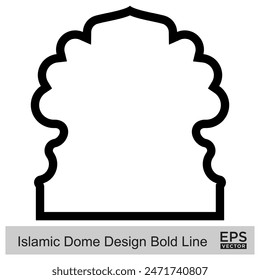 Islamic Dome Design Bold Line Outline Linear Black Stroke silhouettes Design pictogram symbol visual illustration
