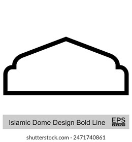 Islamic Dome Design Bold Line Outline Linear Black Stroke silhouettes Design pictogram symbol visual illustration