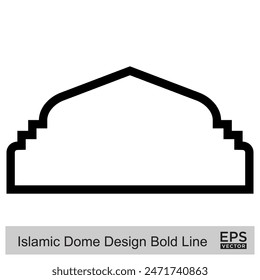 Islamic Dome Design Bold Line Outline Linear Black Stroke silhouettes Design pictogram symbol visual illustration