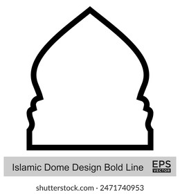 Islamic Dome Design Bold Line Outline Linear Black Stroke silhouettes Design pictogram symbol visual illustration