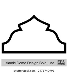 Islamic Dome Design Bold Line Outline Linear Black Stroke silhouettes Design pictogram symbol visual illustration