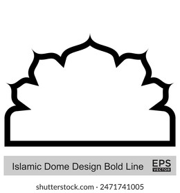 Islamic Dome Design Bold Line Outline Linear Black Stroke silhouettes Design pictogram symbol visual illustration