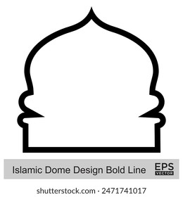 Islamic Dome Design Bold Line Outline Linear Black Stroke silhouettes Design pictogram symbol visual illustration