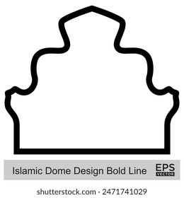 Islamic Dome Design Bold Line Outline Linear Black Stroke silhouettes Design pictogram symbol visual illustration