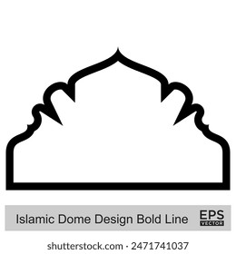 Islamic Dome Design Bold Line Outline Linear Black Stroke silhouettes Design pictogram symbol visual illustration