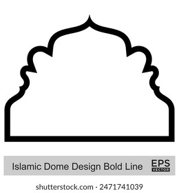 Islamic Dome Design Bold Line Outline Linear Black Stroke silhouettes Design pictogram symbol visual illustration