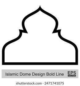 Islamic Dome Design Bold Line Outline Linear Black Stroke silhouettes Design pictogram symbol visual illustration