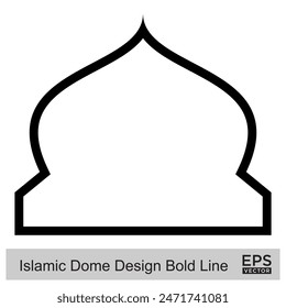 Islamic Dome Design Bold Line Outline Linear Black Stroke silhouettes Design pictogram symbol visual illustration