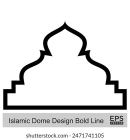 Islamic Dome Design Bold Line Outline Linear Black Stroke silhouettes Design pictogram symbol visual illustration