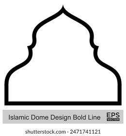 Islamic Dome Design Bold Line Outline Linear Black Stroke silhouettes Design pictogram symbol visual illustration