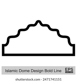 Islamic Dome Design Bold Line Outline Linear Black Stroke silhouettes Design pictogram symbol visual illustration