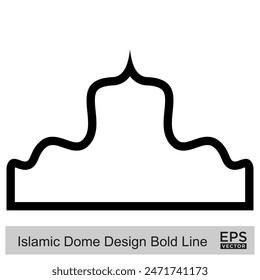 Islamic Dome Design Bold Line Outline Linear Black Stroke silhouettes Design pictogram symbol visual illustration