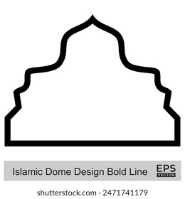 Islamic Dome Design Bold Line Outline Linear Black Stroke silhouettes Design pictogram symbol visual illustration