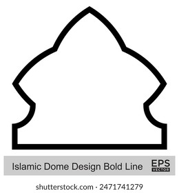 Islamic Dome Design Bold Line Outline Linear Black Stroke silhouettes Design pictogram symbol visual illustration