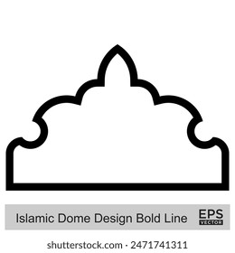 Islamic Dome Design Bold Line Outline Linear Black Stroke silhouettes Design pictogram symbol visual illustration