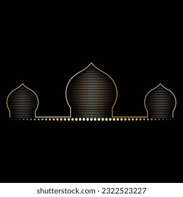 Islamic Dome Design with Dotted Lines Muslim Mosque Traditional Arab Architecture 