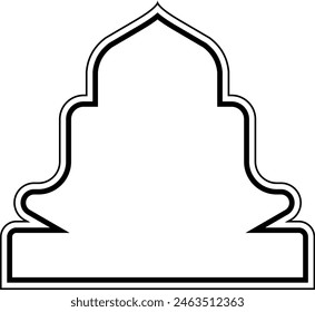 Islamic Dome Design double lines Outline Linear Black Stroke silhouettes Design pictogram symbol visual illustration