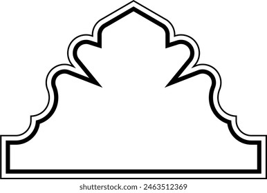 Islamic Dome Design double lines Outline Linear Black Stroke silhouettes Design pictogram symbol visual illustration