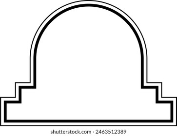 Islamic Dome Design double lines Outline Linear Black Stroke silhouettes Design pictogram symbol visual illustration