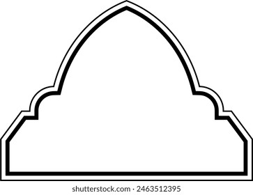 Diseño de la cúpula islámica líneas dobles Contorno Lineal Negro Trazo siluetas Diseño pictograma símbolo ilustración visual