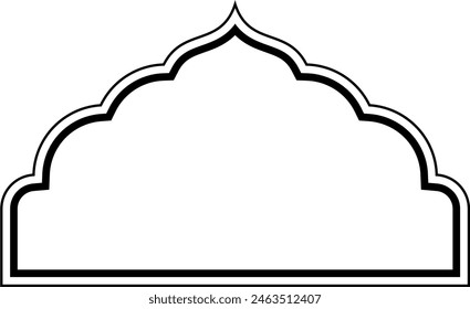 Islamic Dome Design double lines Outline Linear Black Stroke silhouettes Design pictogram symbol visual illustration