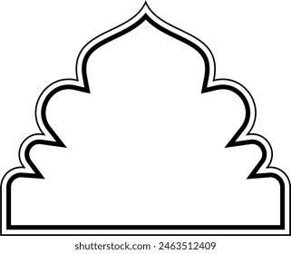 Islamic Dome Design double lines Outline Linear Black Stroke silhouettes Design pictogram symbol visual illustration