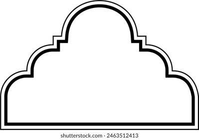 Islamic Dome Design double lines Outline Linear Black Stroke silhouettes Design pictogram symbol visual illustration