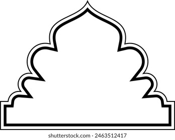 Islamic Dome Design double lines Outline Linear Black Stroke silhouettes Design pictogram symbol visual illustration