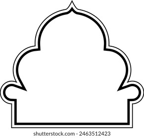 Islamic Dome Design double lines Outline Linear Black Stroke silhouettes Design pictogram symbol visual illustration