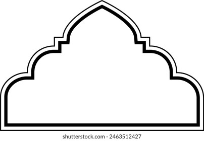 Diseño de la cúpula islámica líneas dobles Contorno Lineal Negro Trazo siluetas Diseño pictograma símbolo ilustración visual